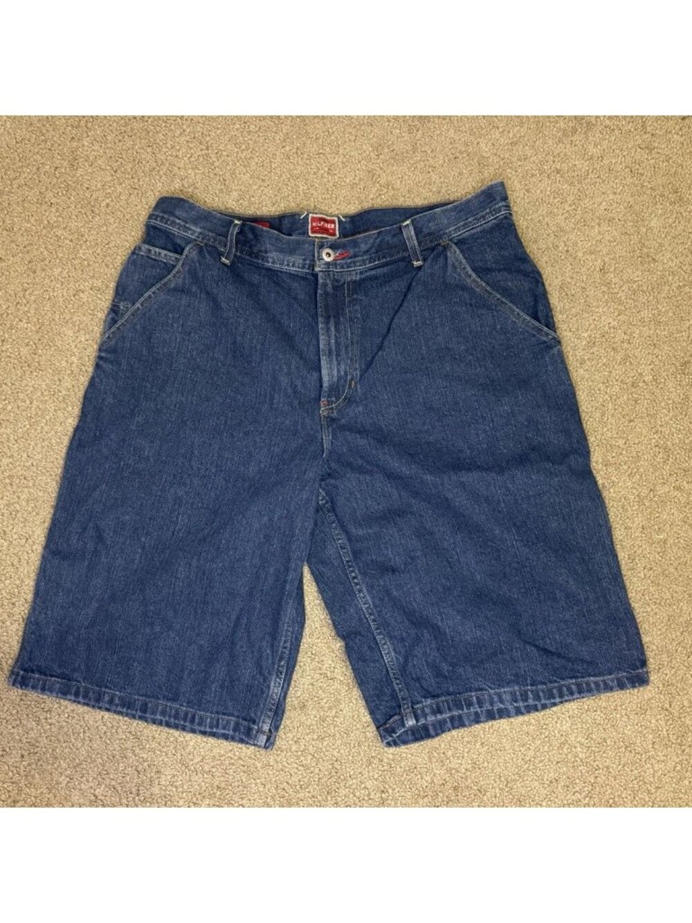VTG TOMMY HILFIGER Premium Denim Shorts Carpenter Fit 36x12 Casual Y2k 90s Punk